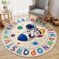 ABC Kids Alphabet Round Rug 4ft, Washable Soft Circle Nursery Rug, Non-Slip by KiginaraArt