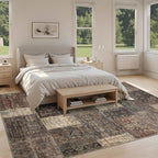 Vintage Washable Area Rug for Living Room, Low Pile 8x10 Non Slip Carpet - Image 6