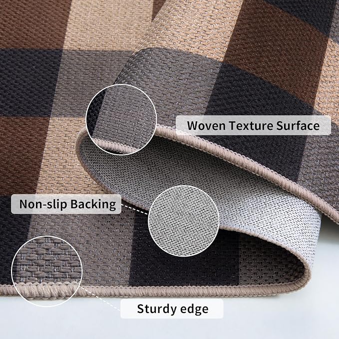 Tangsoo Checkered Easy Jute Rug, 3x5 Washable Area Rug - Image 4