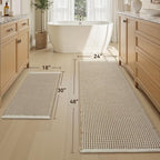 Upgraded Waffle Bath Mat Set of 2 Super Absorbent Non Slip Bath Mats - Image 2