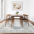 Area Rug 5×7 Washable Rugs for Bedroom, Vintage Floral Rug Soft Non Slip Stain - Image 3