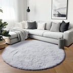 ONASAR White Round Area Rugs 5ft, Soft Bedroom Circle Rug Floor Mat - Image 5