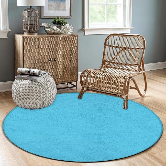 Room Sofa Yoga Soft Round Carpet, Home Decor Non Slip Kitchen Office Circle Rug - Image 3