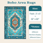 SERISSA Area Rug 3x5 Boho Blue Rugs - Image 6