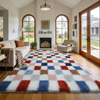 Large Shag Area Rug for Bedroom Living Room, 9x12 Fluffy Soft Colorful by Boshengya