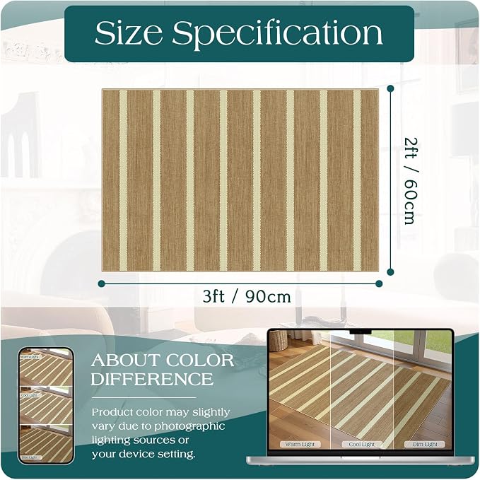 Front Door Rug - 2x3 Non-Slip Door Mat Washable Doormat Indoor Outdoor Entrance - Image 8