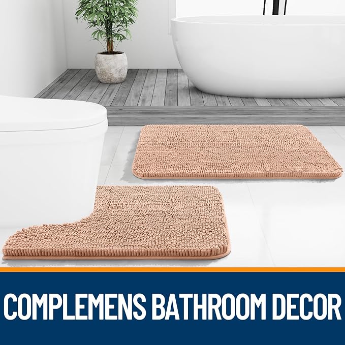 OLANLY Bathroom Rugs 34x21, Extra Soft Absorbent Chenille Bath Rugs, Rubber - Image 7