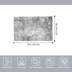 2x3 Washable Non-Slip Rug – Modern Abstract Neutral Small Throw Area Rug - Image 2