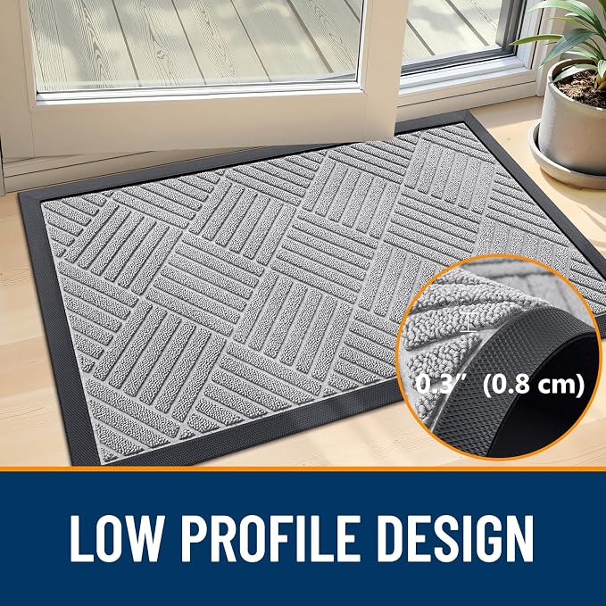 OLANLY Front Door Mat Outside Entrance 29.5x17, Heavy Duty Sturdy Natural - Image 5