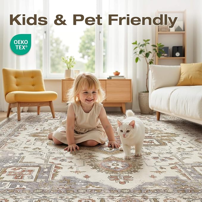 Washable 6x9 Area Rug for Living Room - Image 4