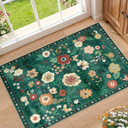RELEANY Floral 2x3 Area Rugs Washable Print Boho Cute Carpet Non Slip Flower by RELEANY