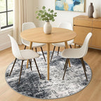 IOHOUZE Abstract Round Area Rug 6 Ft Washable Circle Rugs Large Round Rug Non - Image 3