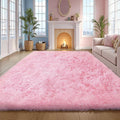 Pink Fluffy 9x12 Large Area Rugs by KICHOWUA