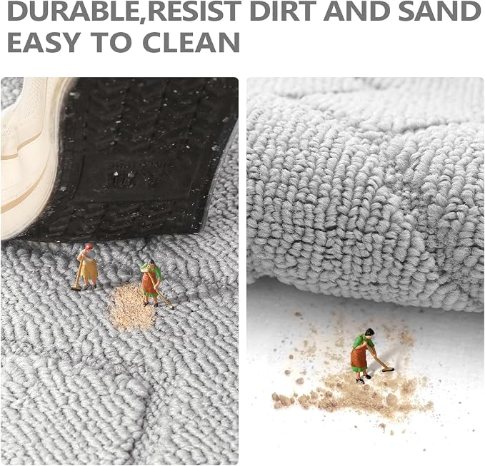 hicorfe Dirt Trapper Doormat, Non Slip Backing Washable Door Mats, Absorbent - Image 5