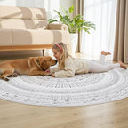 cotiled 6x6 Round Area Rugs Living Room Rug: Washable Boho Rugs - Image 7
