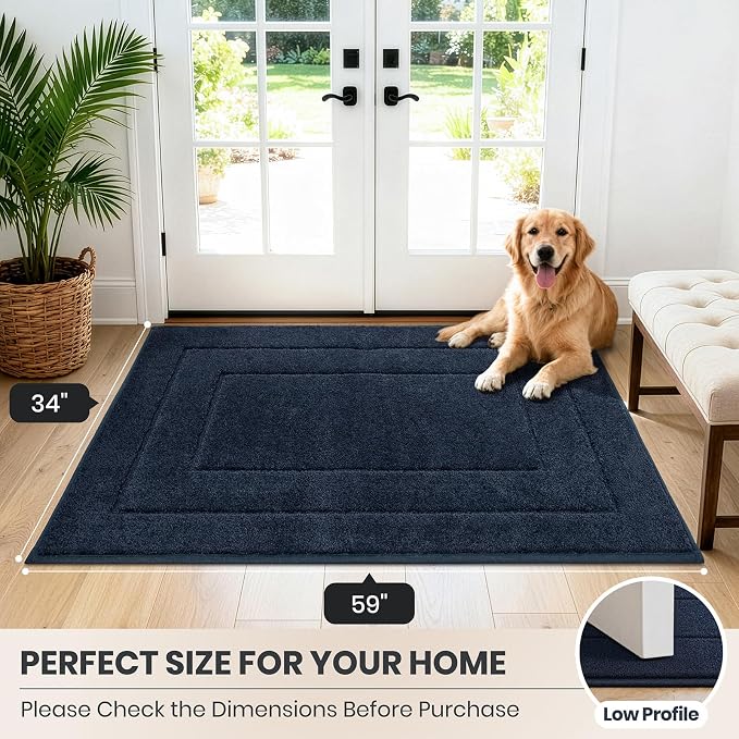 PURRUGS Dirt Trapping Door Mat 34" x 59", Non-Slip/Skid Machine Washable - Image 8