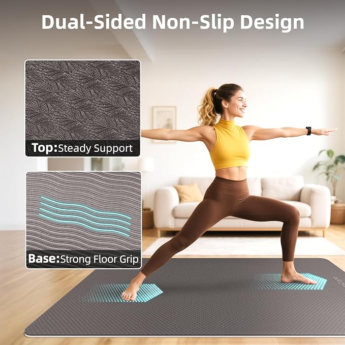 Extra Large Yoga Mat – 72"x48" or 78"x57", 1/4"–1/2" Thick Mat - Image 5