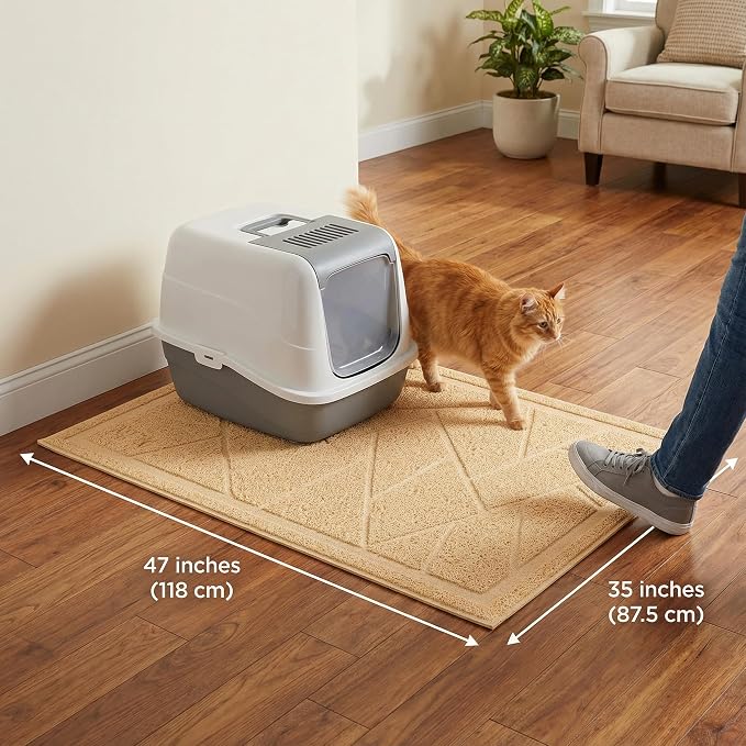 WePet Cat Litter Box Mat, Kitty Premium PVC Pad, Durable Trapping Rug, - Image 2
