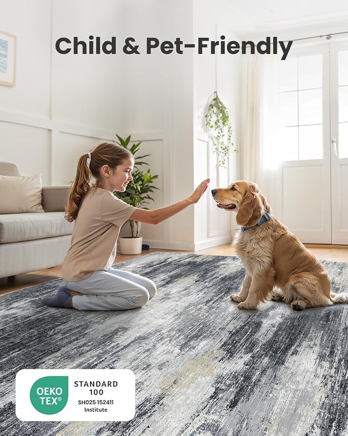 AMADA HOMEFURNISHING 6x9 Washable Area Rug, Modern Abstract Living Room Rug - Image 6