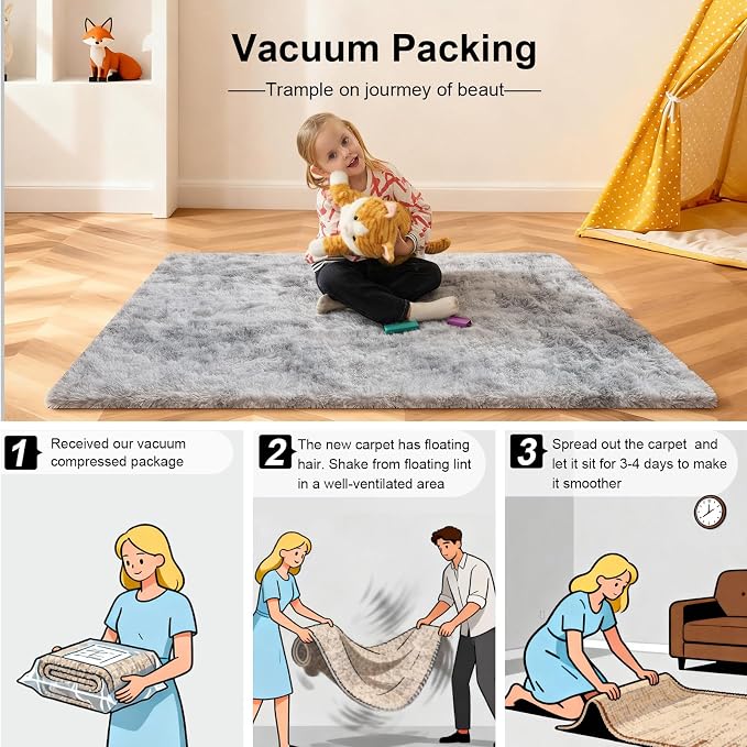 6x9 Area Rugs for Living Room, Large Fluffy Rugs for Bedroom, Fuzzy Shag Soft - Image 5