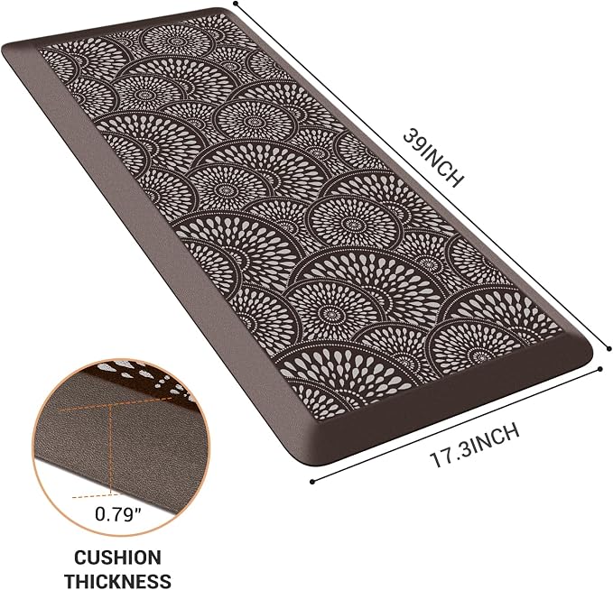 Mattitude 4/5 Inch Kitchen Mat, 17.3x39in Heavy Duty Ergonomic Comfort Foam - Image 2