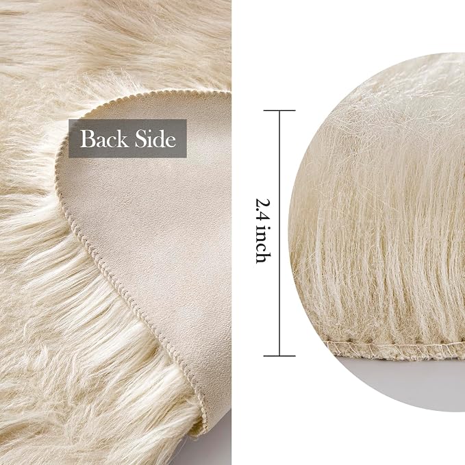 MIULEE Fluffy Rug Soft Shaggy Faux Fur Area Rug Luxury Plush Sheepskin Carpet - Image 2