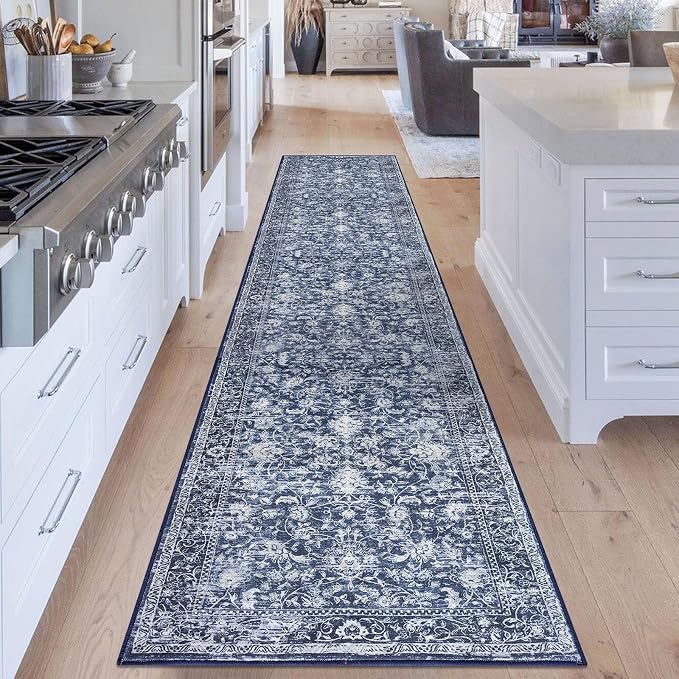 KILOCOCO Runner for Hallway 2.6x14 Runner Rug Printed Vintage Floral Washable - Image 3