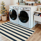 Blue and White Striped Entry Rug - Image 9