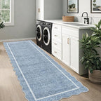 GarveeHome Scalloped Washable Runner Rug 2x6 Non Slip Kitchen Rugs Modern Blue - Image 4