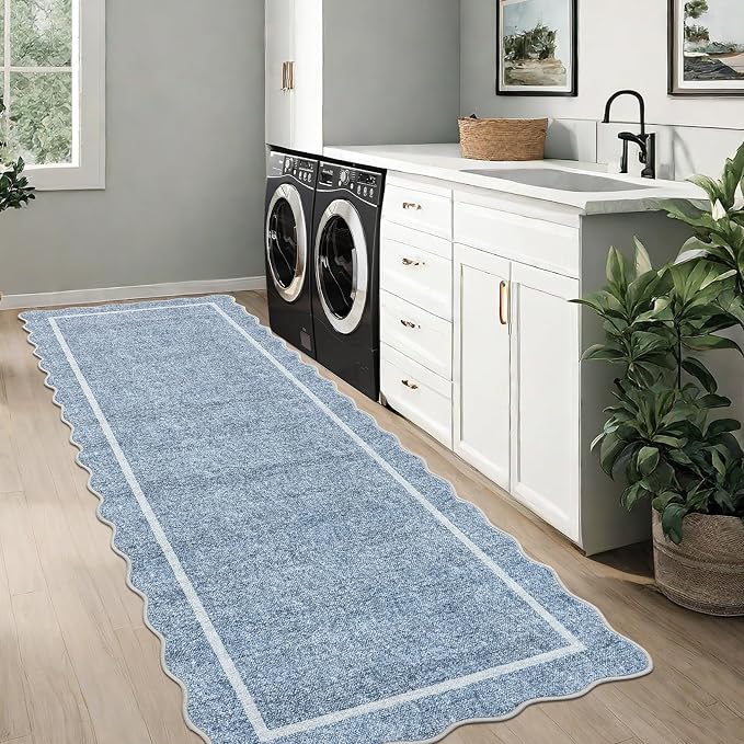 GarveeHome Scalloped Washable Kitchen Runner Rug 2x8, Non Slip Boho Soft - Image 4