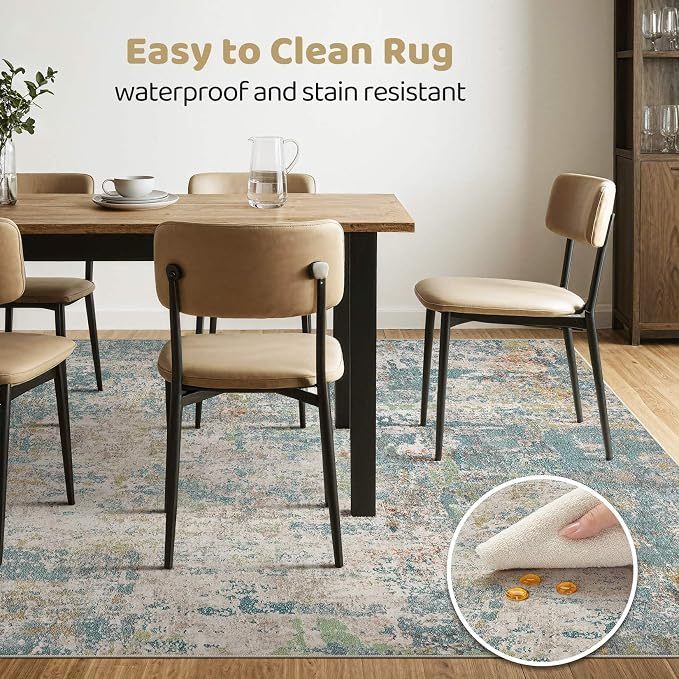 6x9 Area Rugs Living Room: Washable Large Abstract Neutral Modern Soft Rugs - Image 6