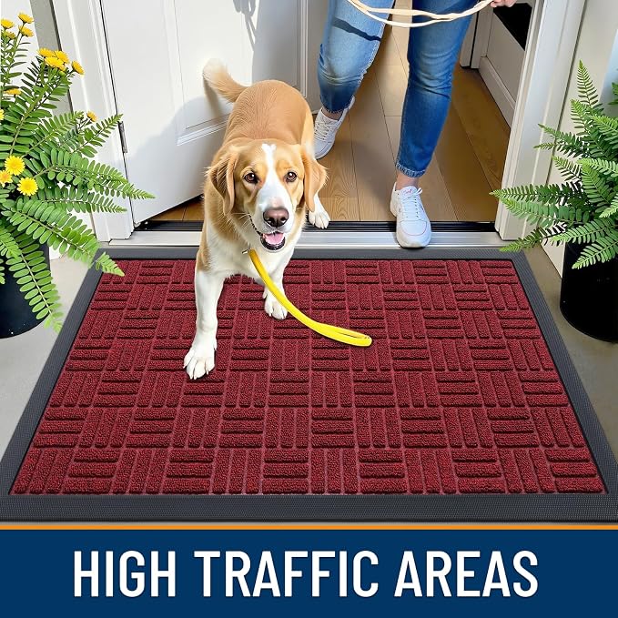 OLANLY Front Door Mat Outside Entrance 35x23, Heavy Duty Sturdy Natural Rubber - Image 5