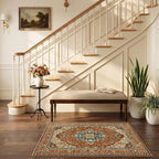 RELEANY Area Rugs Small 2'6"x4' Washable Non-Slip, Floral Vintage Distress - Image 2