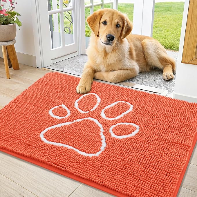 Smiry Dog Door Mat for Muddy Paws, Absorbent Dirt Trapper Non Slip Quick Dry by Smiry