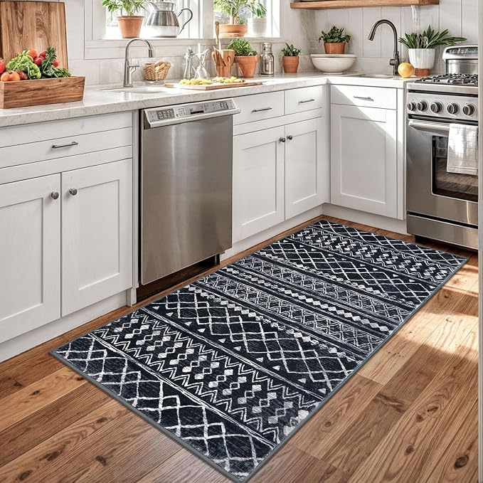 KUTA Boho Moroccan 3x5 Entryway Rug, Ultra Soft Distressed Geometric Print - Image 2