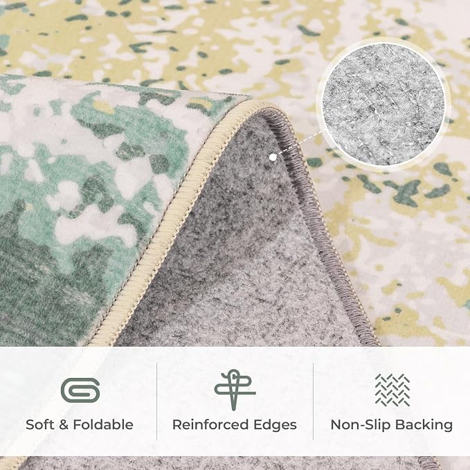 5x7 Area Rugs, Neutral Machine Washable Rugs - Image 6