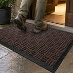 Mibao Front Door Mat Outdoor Entrance, Waterproof Dirt Trapper Doormat by Mibao