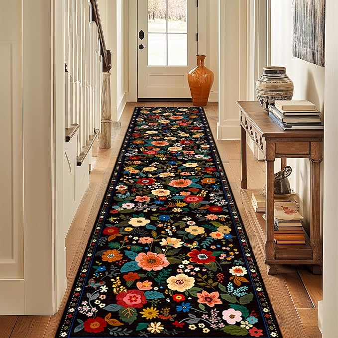 RELEANY Floral 2x10 Area Rugs Washable Print Boho Cute Carpet Non Slip Flower - Image 8