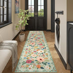 DUKINO Runner Rug for Hallway, 2.6x10 Washable Floral Long Kitchen Rug - Image 6