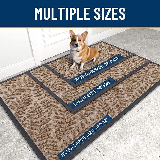 OLANLY Door Mat Indoor Outdoor Entrance, Waterproof All-Weather All-Season - Image 3