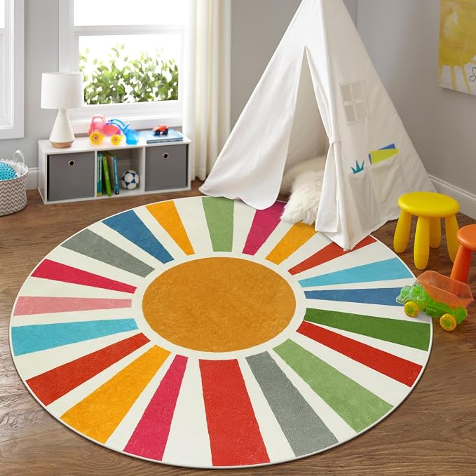 STARUIA Round Boho Rug 6 Ft Washable Round Area Rug - Image 8