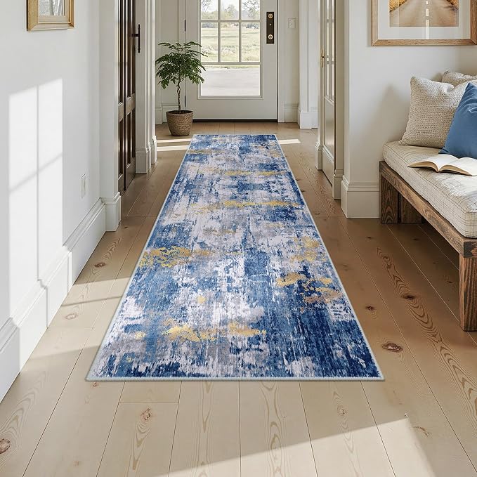 RELEANY Washable Area Rugs 2'6"x10 Non-Slip Modern Abstract Soft - Image 8