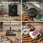 DCX Washable 9x12 Tiger Area Rug, Soft Low Pile Carpet, Kid & Pet Friendly - Image 8