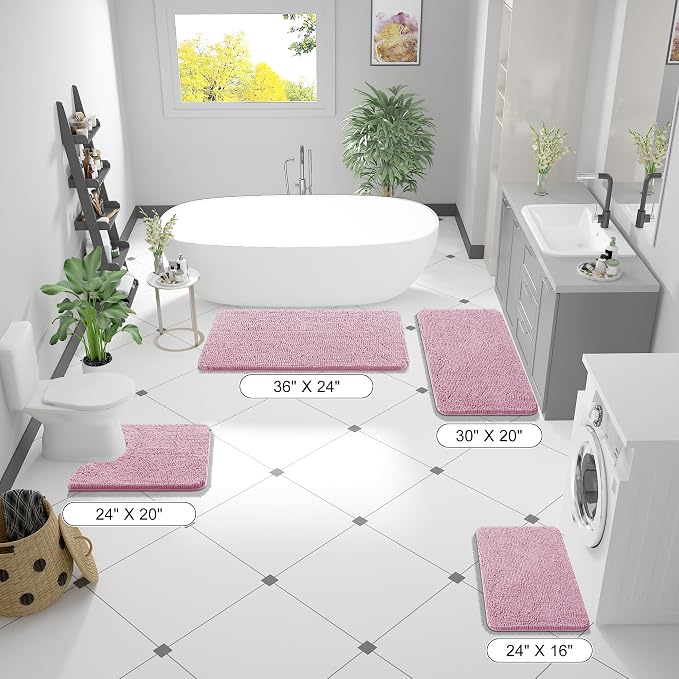 OLANLY Large Bathroom Rugs 44x32, Extra Soft Absorbent Chenille Bath Rugs - Image 2