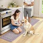 KIMODE Anti Fatigue Kitchen Mats 20"x47"+20"x32", Boho Flora Kitchen Rugs Sets - Image 9