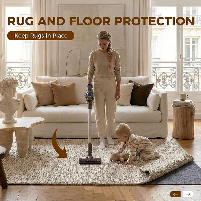 Rug Pad 5 x 7 Ft Non-Slip, Felt and Natural Rubber Backing, 1/4" Thick - Image 2