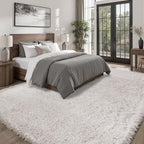 8x10 Area Rugs for Living Room Bedroom: White Soft Fluffy Shag Upgrade Non-Slip - Image 2