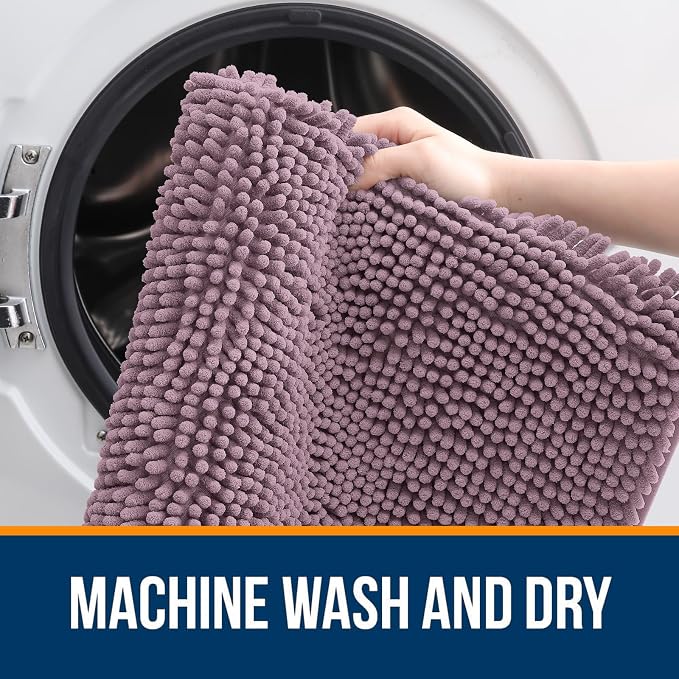 OLANLY Small Bathroom Rugs 24x16, Extra Soft Absorbent Chenille Bath Rugs - Image 5