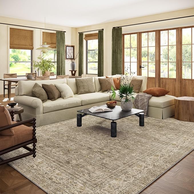 10x12 Large Rugs for Living Room: Area Rugs for Bedroom Vintage Stain Resistant by palohom