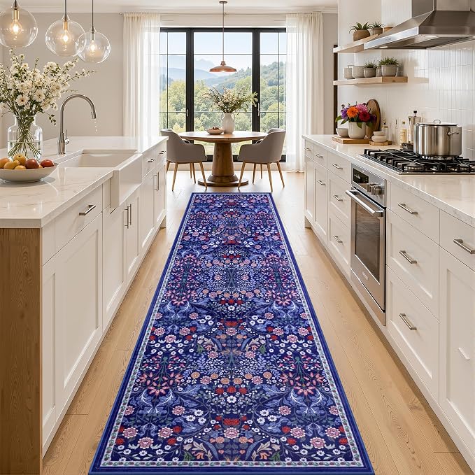 Runner Rug for Entryway: 2.6x14 Kitchen Rugs Non Slip Washable Ultra-Thin Soft by PLHXFRSoftAreaRugs